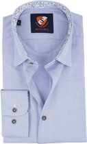 Suitable - Overhemd HBD Waut Blauw - 40 - Heren - Slim-fit