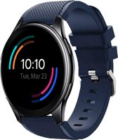 Siliconen Smartwatch bandje - Geschikt voor  OnePlus Watch siliconen bandje - donkerblauw - Strap-it Horlogeband / Polsband / Armband