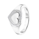 Elora - Gerecycled zilveren ring hart zirkonia
