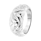 Lucardi - Dames Ring vlecht - Ring - Cadeau - Echt Zilver - Zilverkleurig