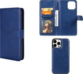 iPhone 13 Pro Max Hoesje - MobyDefend Luxe 2-in-1 Wallet Book Case Met Uitneembare Backcover - Blauw - GSM Hoesje - Telefoonhoesje Geschikt Voor Apple iPhone 13 Pro Max