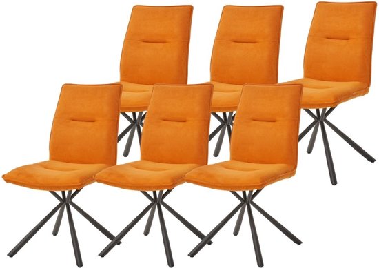 FAÇONS. – Chaises de salle à manger en Tissus – Oranje – Design moderne –  Quatre pieds... | bol