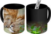 Magische Mok - Foto op Warmte Mok - Leeuwen - Gras - Dieren - 350 ML