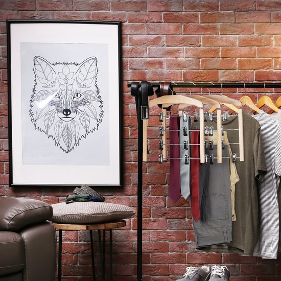 12 Broekhangers met Klemmen - Clip hangers - Wit | Leen Bakker