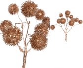 PTMD Twig Plant Pompon Kunsttak - 22 x 14 x 36 cm - Koper/glitter