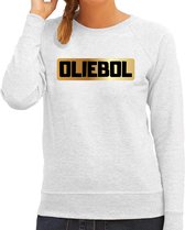 Oliebol foute jaarwisseling trui - grijs - dames - jaarwisseling sweaters / Oud en Nieuw outfit XL