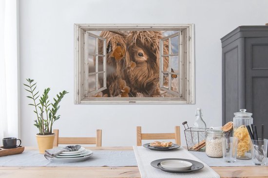 Décoration murale - Highlander écossais - Voir à Travers - Insectes - Peinture sur Toile - 120x80 cm