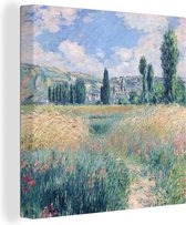 Canvas Schilderij Pad op het eiland van Saint Martin - Claude Monet - 20x20 cm - Wanddecoratie