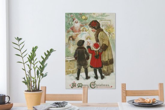 Canvas Schilderij Kunst - Kerst - Kinderen - 40x60 cm - Wanddecoratie - OneMillionCanvasses