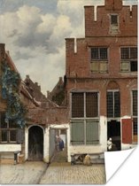 Straatje - Schilderij van Johannes Vermeer Poster 30x40 cm - klein - Foto print op Poster (wanddecoratie woonkamer / slaapkamer)