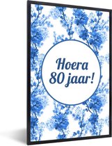 Cadre photo avec affiche - Anniversaire - 80 ans - Décoration - 60x90 cm - Cadre pour affiche