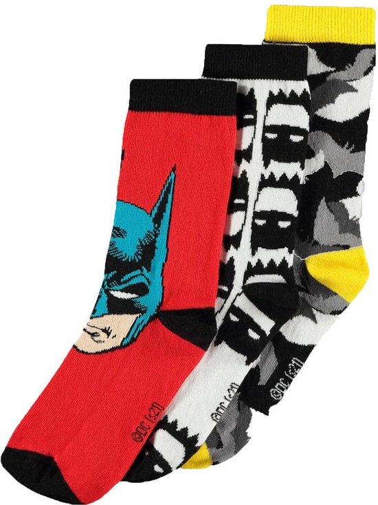 Chaussettes DC Comics Batman -39/42- Set de 3 Zwart