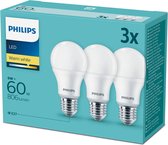 Philips LED E27 - 9W - Warm Wit Licht - Niet Dimbaar - 3 stuks