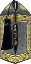 Geschenkset Bade met een gebedskleed en een parel tasbih in een luxe kartonnen box zwart