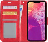 iPhone 13 Mini Hoesje Bookcase Kunstleer - iPhone 13 Mini Hoes Flip Case Book Cover - Rood