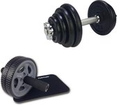Tunturi - Fitness Set - Halterset 15 kg incl 1 Dumbbellstang - Trainingswiel