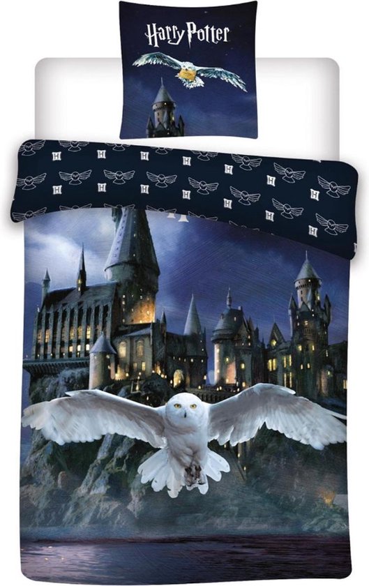 Harry Potter Dekbedovertrek Hogwarts Hedwig - Eenpersoons - 140 x 200 cm - Polyester