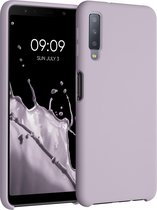 kwmobile telefoonhoesje voor Samsung Galaxy A7 (2018) - Hoesje met siliconen coating - Smartphone case in lila wolk