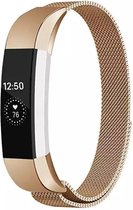 Milanees Smartwatch bandje - Geschikt voor Fitbit Alta / Alta HR Milanese band - rosé goud - Strap-it Horlogeband / Polsband / Armband - Maat: Maat S