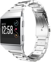 Stalen Smartwatch bandje - Geschikt voor  Fitbit Ionic stalen bandje - zilver - Strap-it Horlogeband / Polsband / Armband