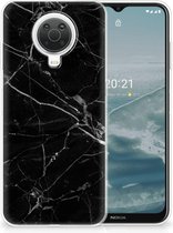 Smartphone hoesje Nokia G20 | G10 Transparant Hoesje Marmer Zwart
