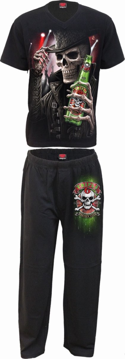 Spiral Triple 6 Pyjama zwart S Katoen -