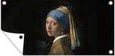 Schuttingposter Meisje met de parel - Vermeer - Bloemen - 200x100 cm - Tuindoek