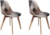 PATCHWORK Set van 2 Stoelen - Kunstleer - L 46 x D 85 x H 55 cm