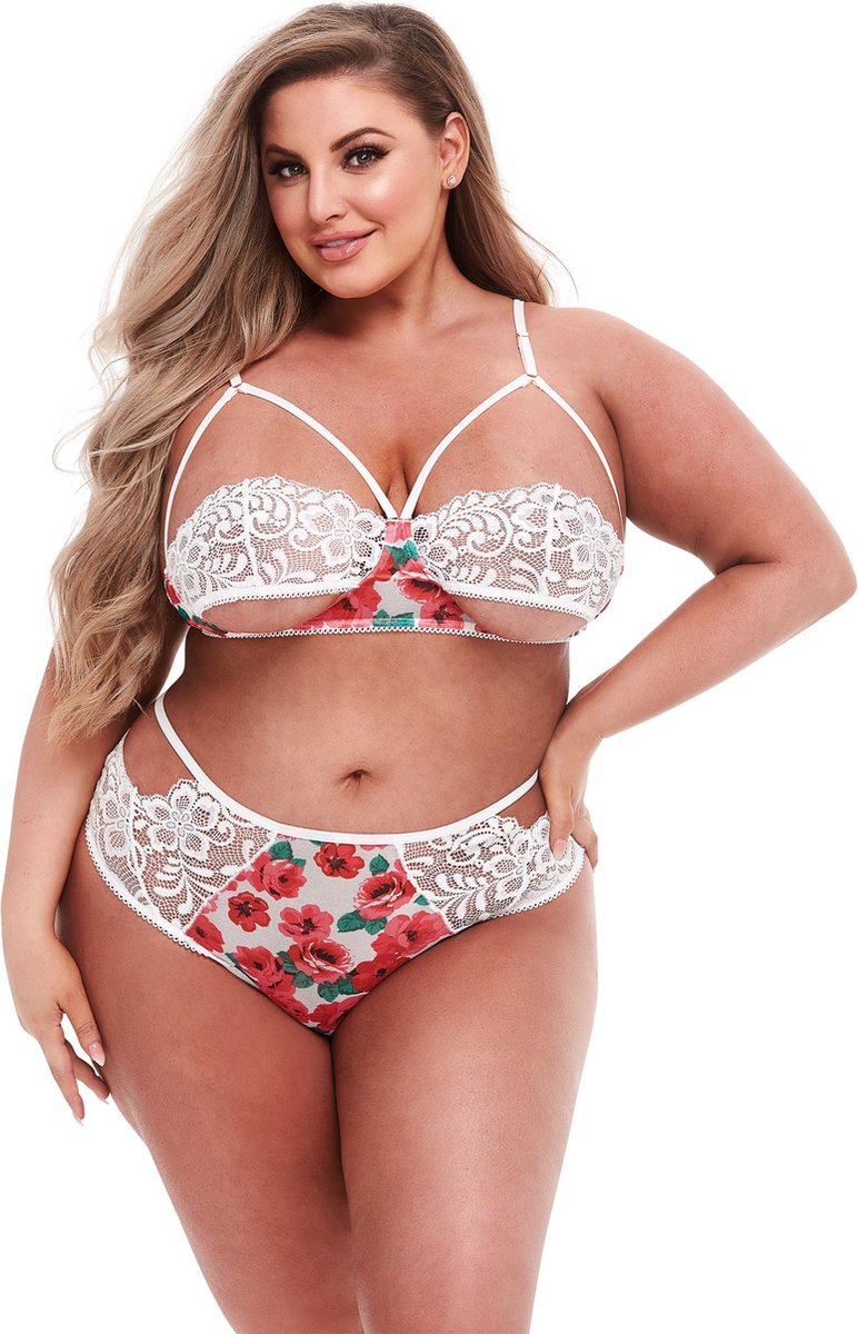 Goedkoopste Baci - White Floral & Lace Bra Set Q