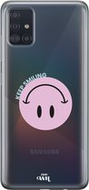 xoxo Wildhearts case voor Samsung A51- Smiley Pink - Samsung Transparant Case