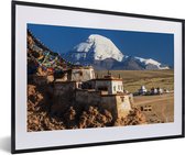 Fotolijst incl. Poster - Schemering over de Tibetaanse Kailash nabij China - 60x40 cm - Posterlijst
