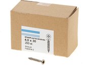 Hoenderdaal Vis pour aggloméré en acier inoxydable tête fraisée plate PZ2 filetage complet 4.0X30 (par 200 pièces)