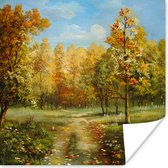 Affiche Une illustration des arbres d'automne dans une forêt 30x30 cm - Tirage photo sur Poster (décoration murale salon / chambre) / Poster Arbres