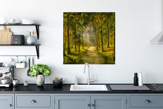 Affiche un chemin à travers la forêt - 75x75 cm