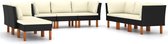 Decoways - 9-delige Loungeset met kussens poly rattan zwart