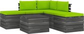 Decoways - 6-delige Loungeset met kussens pallet massief grenenhout