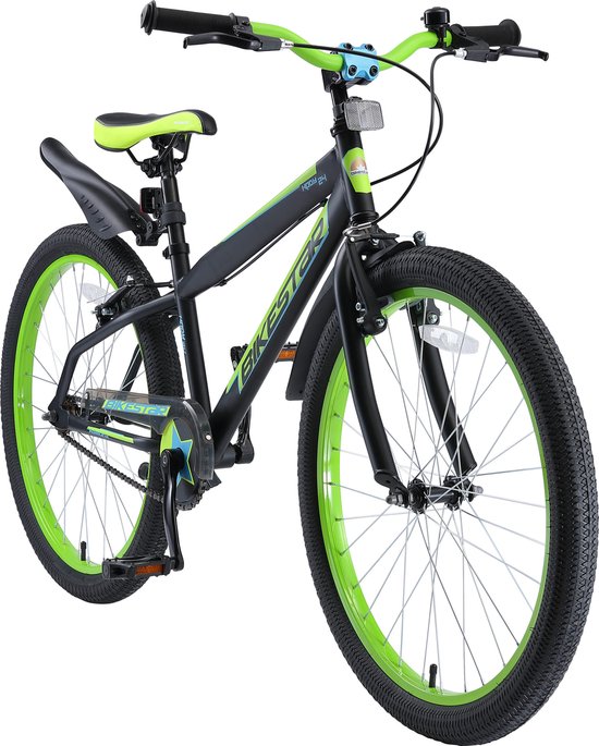 Bikestar, Urban Jungle, kinderfiets, 24 inch, zwart/groen
