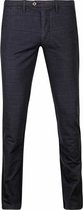 Suitable - Chino Sartre Ruit Donkerblauw - Slim-fit - Chino Heren maat 54