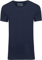 Garage 205 - Bodyfit T-shirt diepe ronde hals korte mouw navy S 95% katoen 5% elastan