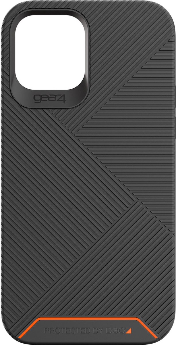 Gear4 Battersea D3O hoesje geschikt voor iPhone 12 en iPhone 12 Pro - zwart met oranje