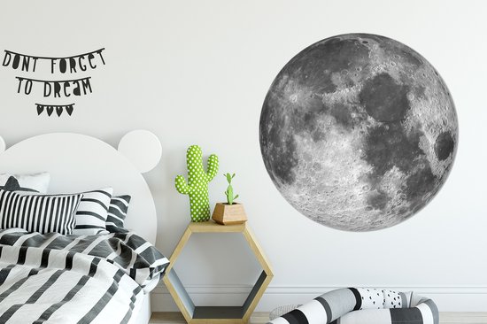 WallCircle - Cercle Mural - Cercle Mural - Espace - Lune - Nuit - Aluminium - Dibond - 120x120 cm - Intérieur et Extérieur XXL