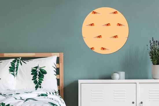 Papier peint Cercle - Coquillages - Motifs - Oranje - 80x80 cm