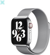 MY PROTECT® Milanese Loop Armband Voor Apple Watch Series 1/2/3/4/5/6/7/SE 42/44/45mm Horloge Bandje - Metalen iWatch Milanees Bandje Apple Watch - Magneet Sluiting - Zilver
