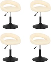 vidaXL Eetkamerstoelen draaibaar 4 st fluweel crèmekleurig
