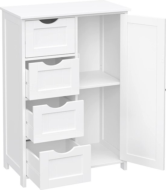 Songmics - Kast met 4 Korven en Deur - Wit