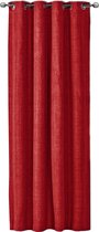 JEMIDI Kant-en-klaar gordijn in linnenlook - Gordijn met ringen 140 x 245 cm - Ondoorzichtig gordijn - Rood