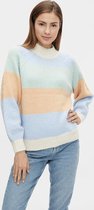 Pieces Trui Pcoline Ls O-neck Knit Bc 17120130 Kentucky Blue/buff Orange Dames Maat - XS