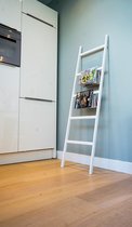 Houten decoratie ladder wit eiken