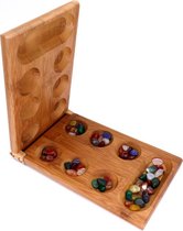 Mancala Steenspel Inklapbaar Bamboe