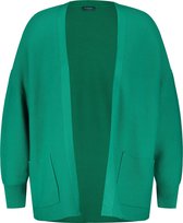 SAMOON Dames Open vest van een ribbreisel Electric Green-48